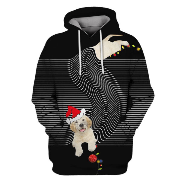 golden retriever merry christmas Custom T-shirt - Hoodies Apparel HD-PET110236 3D Custom Fleece Hoodies Hoodie S 