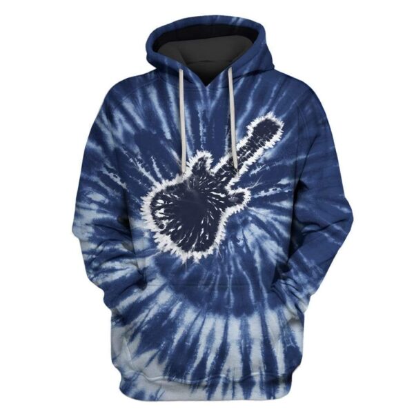 GUITAR ON TIE DYE BACKGROUND Custom T-shirt - Hoodies Apparel HD-GH1106165 3D Custom Fleece Hoodies Hoodie S 