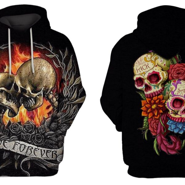 HALLOWEEN Skull Hoodies - T-Shirt Apparel HL101129 3D Custom Fleece Hoodies 