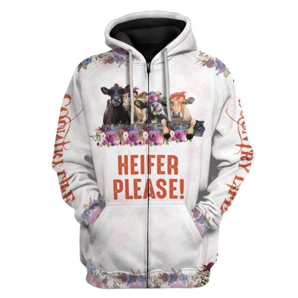 Heifer Please Custom T-Shirts Hoodies Apparel AN-DT0701201 3D Custom Fleece Hoodies Zip Hoodie S 