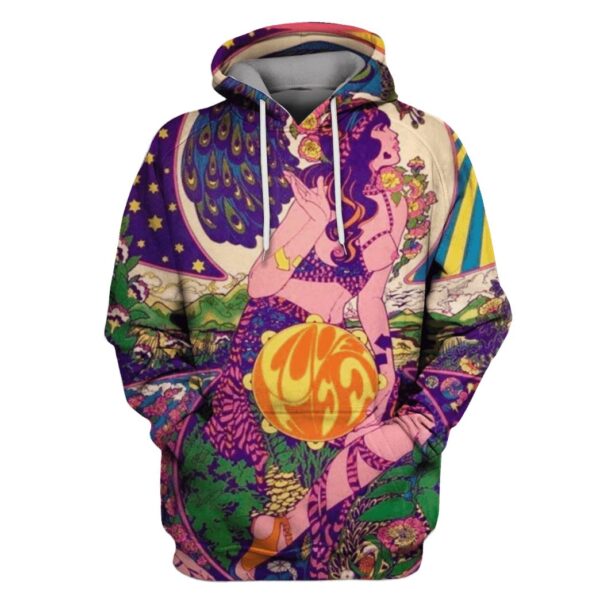 Hippie Beautiful Girl Custom T-shirt - Hoodies Apparel HP110148 3D Custom Fleece Hoodies Hoodie S 