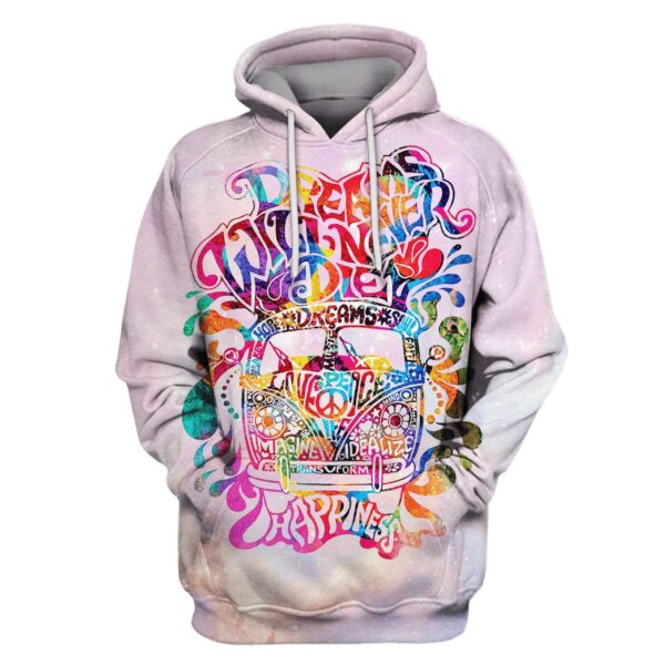 Hippie Happy Hoodies - T-Shirts Apparel HP110135 3D Custom Fleece Hoodies Hoodie S 