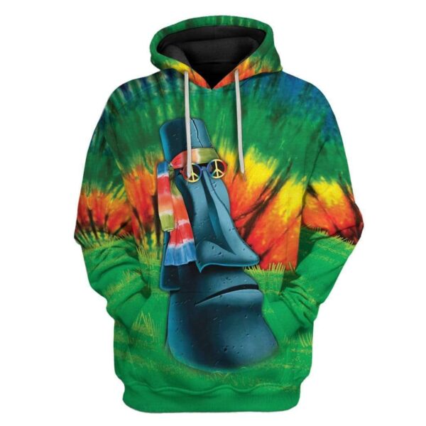 Hippie Moai Easter Island Custom T-Shirts Hoodies Apparel HD-TA0602204 3D Custom Fleece Hoodies Hoodie S 