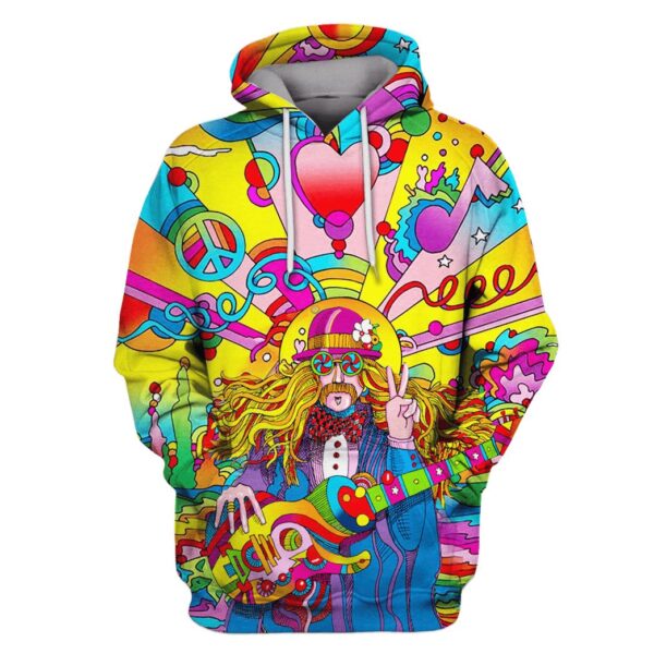 Hippie Musician Hoodies - T-Shirts Apparel HP110138 3D Custom Fleece Hoodies Hoodie S 
