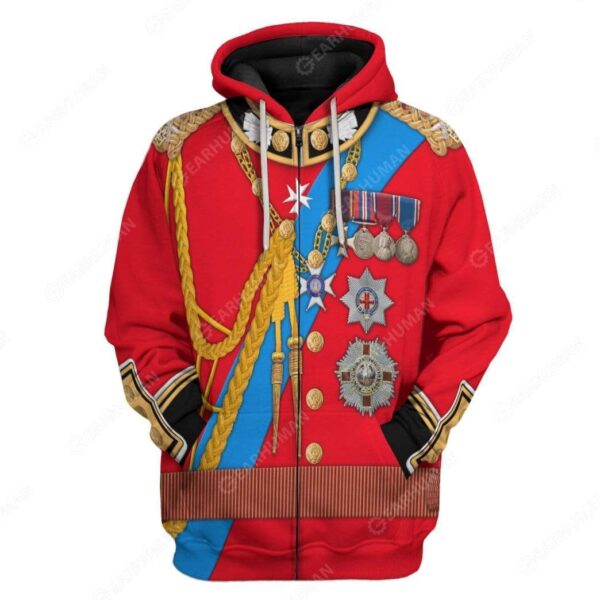 Hoodie Custom Edward Duke of Kent Apparel HD-TT2691905 3D Custom Fleece Hoodies Zip Hoodie S 