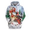 Pug merry christmas Custom T-shirt - Hoodies Apparel PET110210 3D Custom Fleece Hoodies Hoodie S 