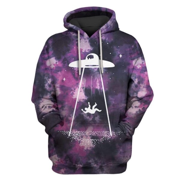 Purple UFO Custom T-shirt - Hoodies Apparel HD-GH1106110 3D Custom Fleece Hoodies Hoodie S 