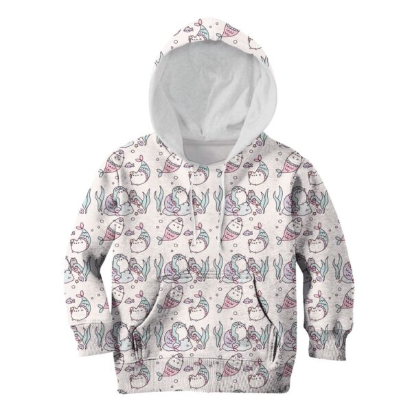 Pusheen Mermaid Kid Custom Hoodies T-shirt Apparel HD-PET110321K kid 3D apparel Kid Hoodie S/6-8 