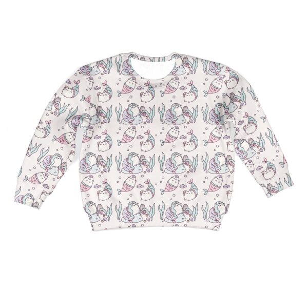 Pusheen Mermaid Kid Custom Hoodies T-shirt Apparel HD-PET110321K kid 3D apparel Kid Sweatshirt S/6-8 