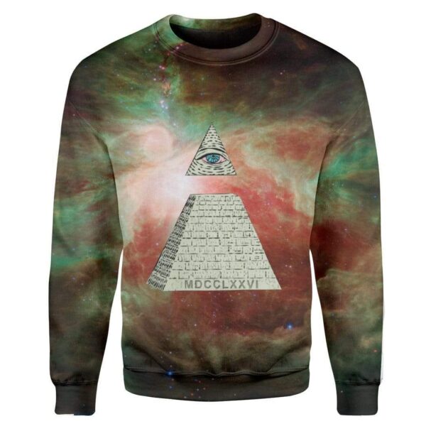 Real Illuminati Custom T-Shirts Hoodies Apparel M19124 3D Custom Fleece Hoodies Long Sleeve S 