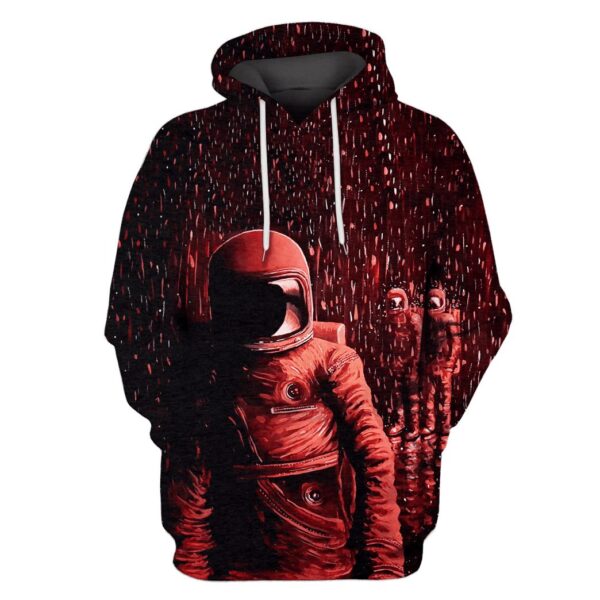 Red Astronauts OuterSpace Custom T-shirt - Hoodies Apparel GH110262 3D Custom Fleece Hoodies Hoodie S 