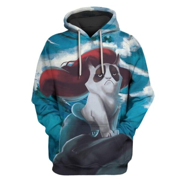 red hair grumpy cat Custom T-shirt - Hoodies Apparel HD-GH20357 3D Custom Fleece Hoodies Hoodie S 