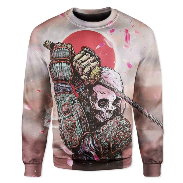 Samurai Ninja Skull Custom T-Shirts Hoodies Apparel JP-TA0502204 3D Custom Fleece Hoodies Long Sleeve S 