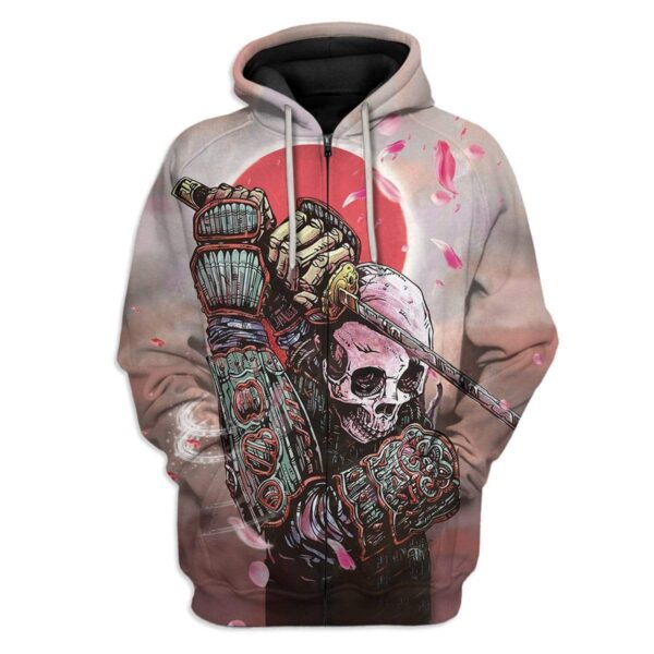 Samurai Ninja Skull Custom T-Shirts Hoodies Apparel JP-TA0502204 3D Custom Fleece Hoodies Zip Hoodie S 