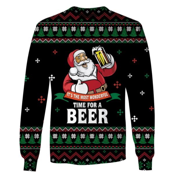 Santa Claus Drinking Beer Custom T-shirt - Hoodies Apparel HD-UGL110200 3D Custom Fleece Hoodies 