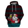 Santa Claus Drinking Beer On Christmas Custom Hoodie HD-UGL110127 3D Custom Fleece Hoodies Hoodie S 