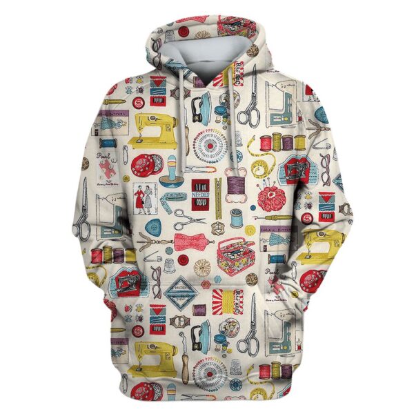 Sewing Tools Custom T-shirt - Hoodies Apparel HD-GH110559 3D Custom Fleece Hoodies Hoodie S 