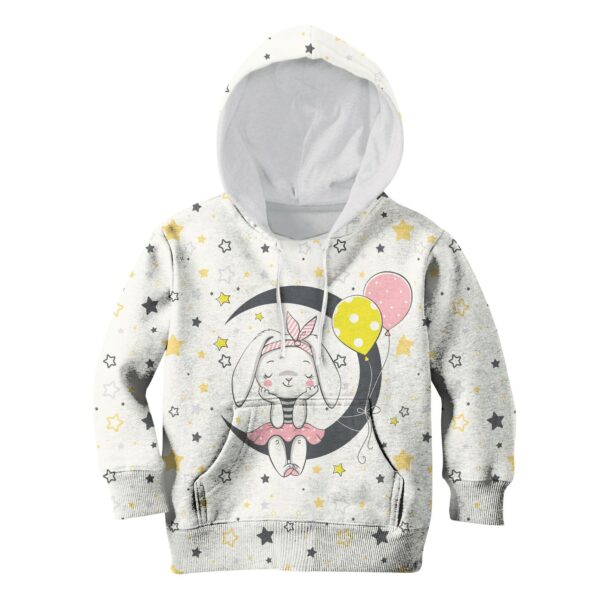 Sitting on the moon with balloon Kid Custom Hoodies T-shirt Apparel HD-PET110267K kid 3D apparel Kid Hoodie S/6-8 