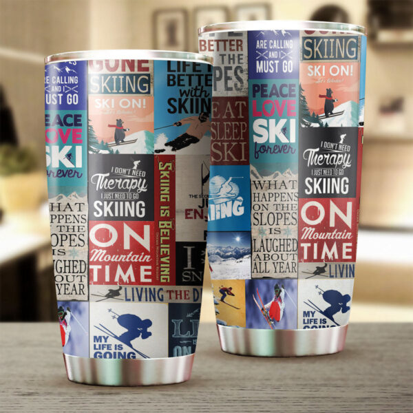 Alternative view of Gearhumans Skiing Quilt Pattern - Tumbler Cup