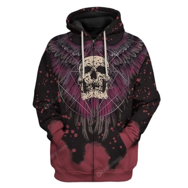 Skull Tattoo T-Shirts Hoodies Apparel BI-QM0412191 3D Custom Fleece Hoodies Zip Hoodie S 