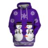 Snow Man On Christmas Custom Hoodie HD-UGL110130 3D Custom Fleece Hoodies Hoodie S 