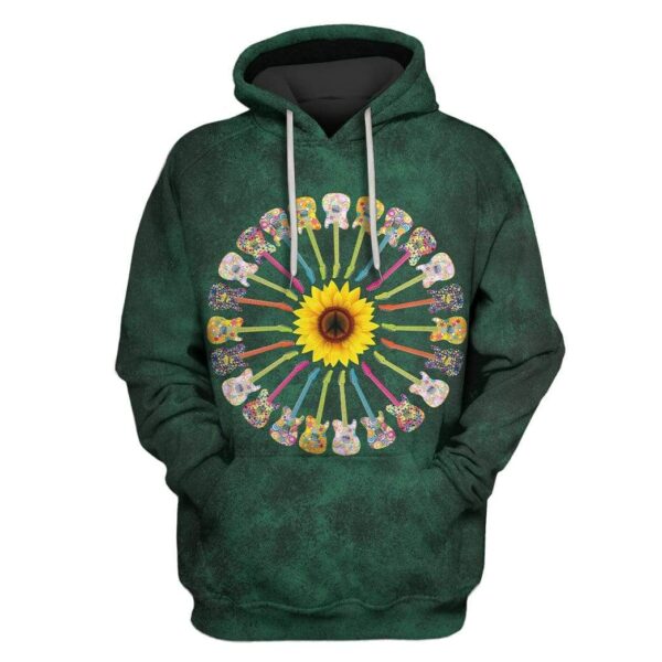 Snowflower and Guitars Custom T-shirt - Hoodies Apparel HD-GH1106162 3D Custom Fleece Hoodies Hoodie S 