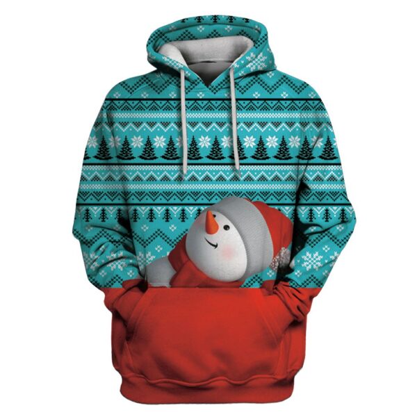 Snowman On Christmas Custom T-shirt - Hoodies Apparel HD-UGL110182 3D Custom Fleece Hoodies Hoodie S 