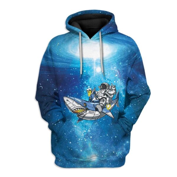 Space Astronaut Riding Shark Custom T-Shirts Hoodies Apparel GL-DT1112191 3D Custom Fleece Hoodies Hoodie S 