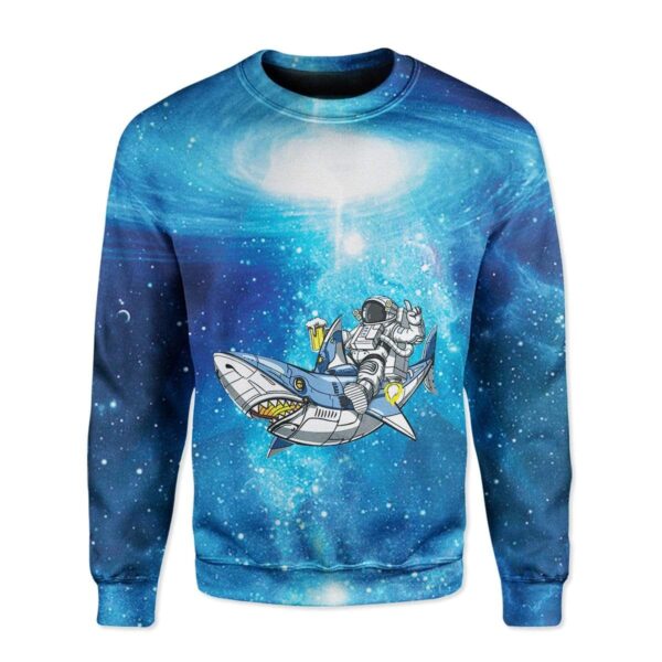 Space Astronaut Riding Shark Custom T-Shirts Hoodies Apparel GL-DT1112191 3D Custom Fleece Hoodies Long Sleeve S 