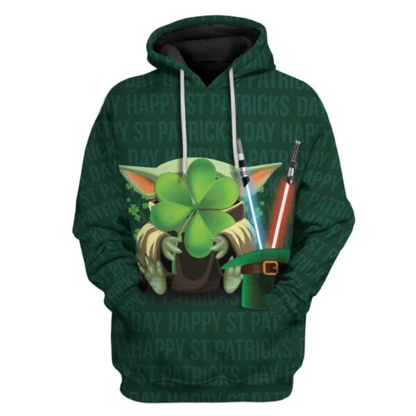 St Patrick Baby Yoda Custom T-Shirts Hoodies Apparel HD-TA1401204 3D Custom Fleece Hoodies Hoodie S 