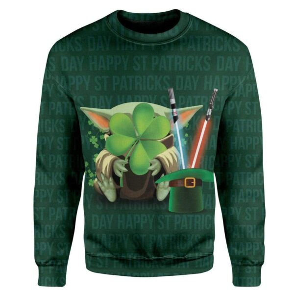St Patrick Baby Yoda Custom T-Shirts Hoodies Apparel HD-TA1401204 3D Custom Fleece Hoodies Long Sleeve S 
