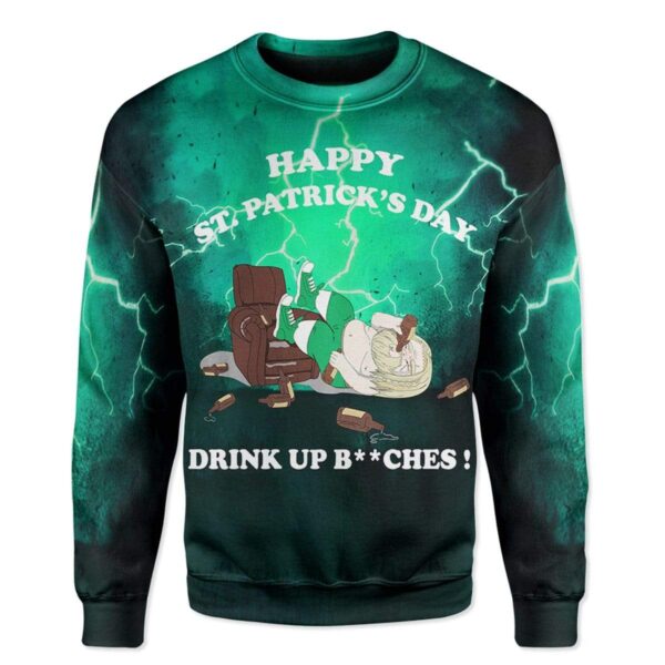 St Patrick Day Avengers Drunk Fat Thor Custom T-Shirts Hoodies Apparel MV-DT0302207 3D Custom Fleece Hoodies Long Sleeve S 