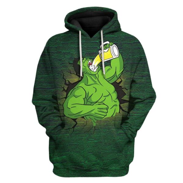 St Patrick Day Hulk Drinks Beer Custom T-Shirts Hoodies Apparel MV-DT0302202 3D Custom Fleece Hoodies Hoodie S 