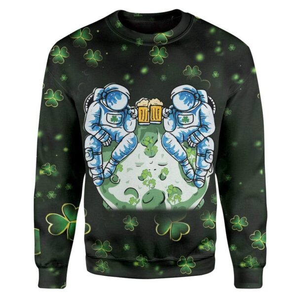 St Patrick Drinking Out Space Custom T-Shirts Hoodies Apparel HD-AT0502205 3D Custom Fleece Hoodies Long Sleeve S 