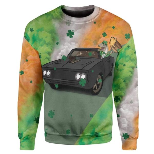 St Patrick Fast TRex Custom T-Shirts Hoodies Apparel HD-AT0302202 3D Custom Fleece Hoodies Long Sleeve S 