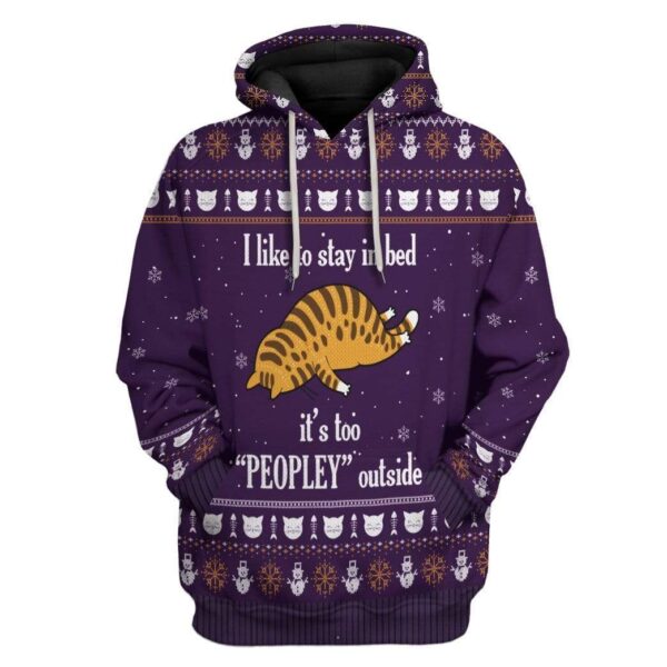 Stay In Bed Cat Custom T-Shirts Hoodies Apparel CT-AT1312191 3D Custom Fleece Hoodies Hoodie S 
