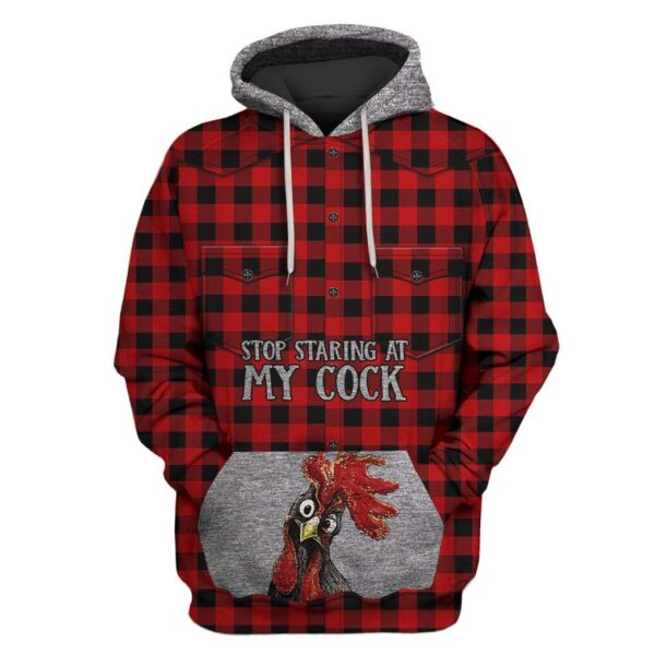 Stop Staring At My Cock Custom T-shirt - Hoodies Apparel HD-GH1106172 3D Custom Fleece Hoodies Hoodie S 