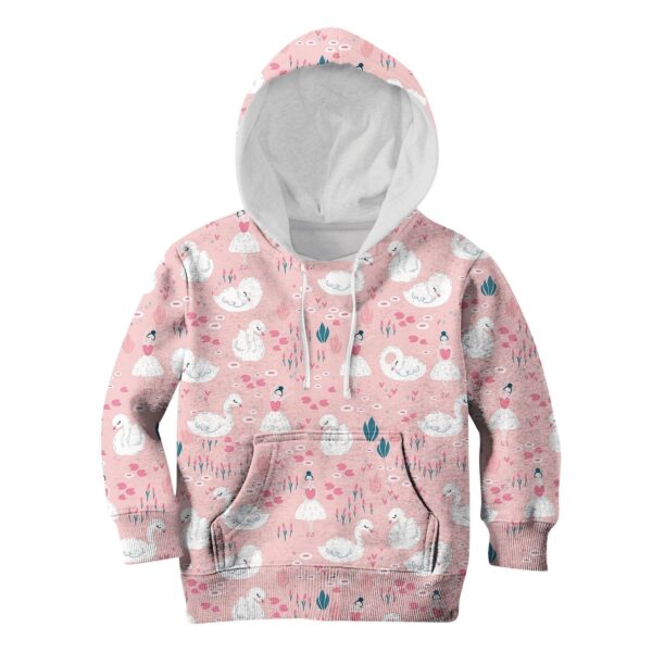 swans and little ballet dancers Kid Custom Hoodies T-shirt Apparel HD-PET110334K kid 3D apparel Kid Hoodie S/6-8 