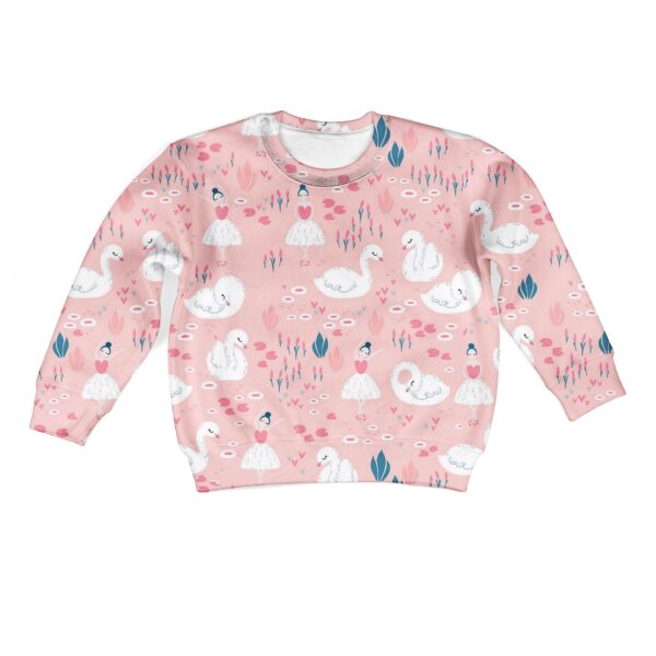 swans and little ballet dancers Kid Custom Hoodies T-shirt Apparel HD-PET110334K kid 3D apparel Kid Sweatshirt S/6-8 