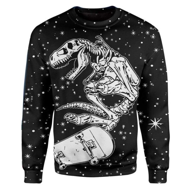 T Rex Fossil Skating Custom T-Shirts Hoodies Apparel AN-AT2612194 3D Custom Fleece Hoodies Long Sleeve S 