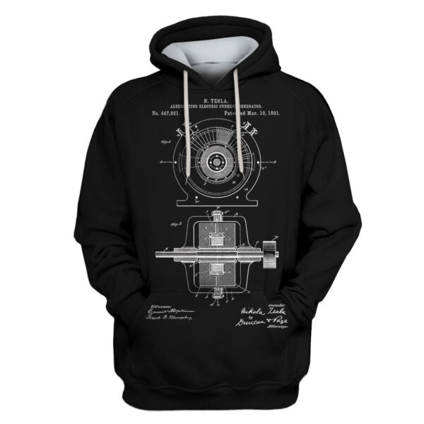 Tesla Alternating Electric Current Generator Custom T-shirt - Hoodies Apparel HD-GH110509 3D Custom Fleece Hoodies Hoodie S 