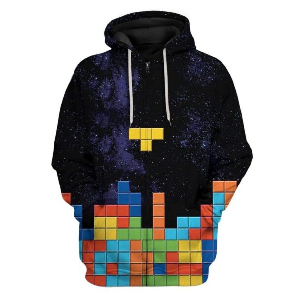 Tetris Custom T-Shirts Hoodies Apparel HD-QM1601203 3D Custom Fleece Hoodies Zip Hoodie S 