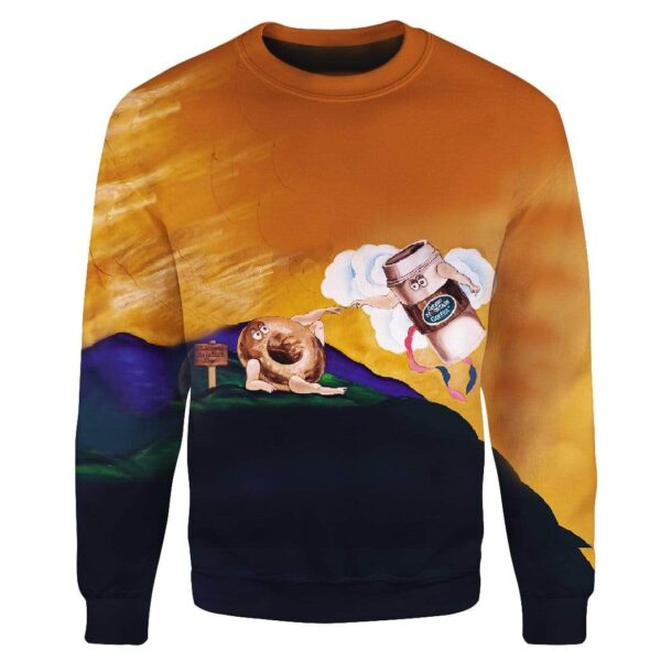 The Creation of Coffee Custom Hoodie T-Shirts Apparel HD-AT1401204 3D Custom Fleece Hoodies Long Sleeve S 