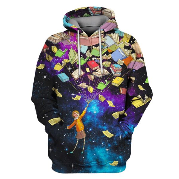 THE GIRL WITH FLYING BOOKS Custom T-shirt - Hoodies Apparel HD-GH110445 3D Custom Fleece Hoodies Hoodie S 