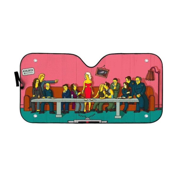The Last Supper Simpsons Custom Auto Car SunShade GN15079 Auto Sunshade 57''x27.5'' 