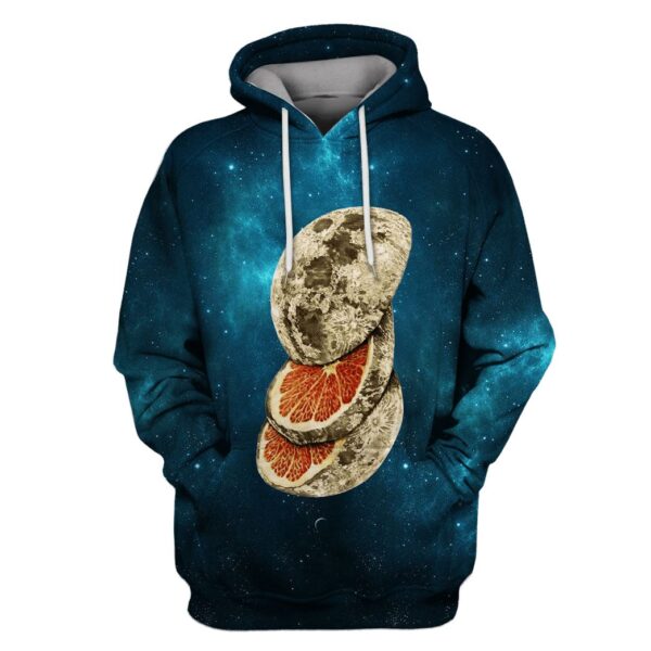 The Moon in the Galaxy Background Custom T-shirt - Hoodies Apparel GH110236 3D Custom Fleece Hoodies Hoodie S 