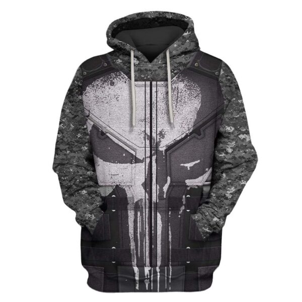 The Punisher Custom T-shirt - Hoodies Apparel HD-GH1106113 3D Custom Fleece Hoodies Hoodie S 