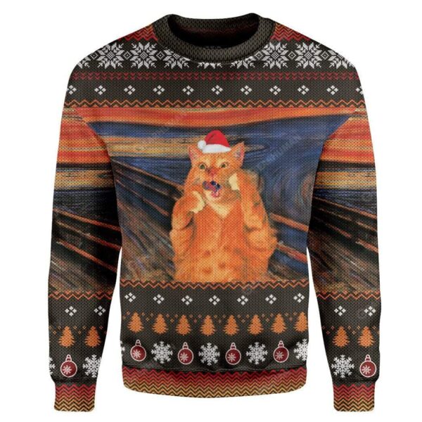 The Scream Cat Custom T-Shirts Hoodies Apparel HD-AT0612197 3D Custom Fleece Hoodies Long Sleeve S 