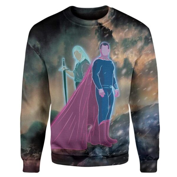 The Witcher Vs Superman Custom T-Shirts Hoodies Apparel MV-TA2512193 3D Custom Fleece Hoodies Long Sleeve S 