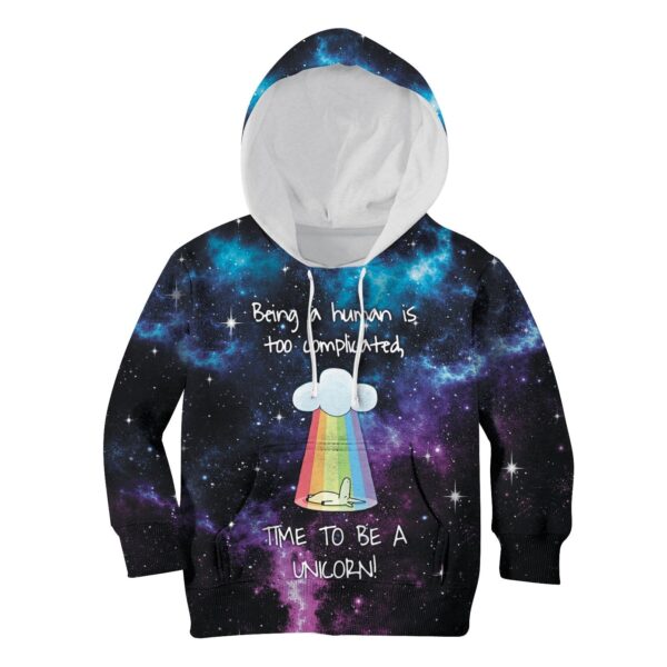 Time To Be A Unicorn Custom Hoodies T-shirt Apparel HD-UNI110164K kid 3D apparel Kid Hoodie 2XS/3-4 